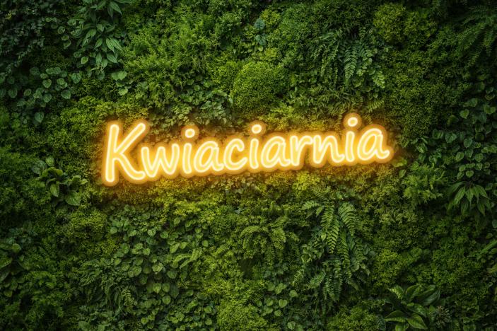 Neon LED – napis „Kwiaciarnia”