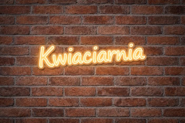 Neon LED – napis „Kwiaciarnia”