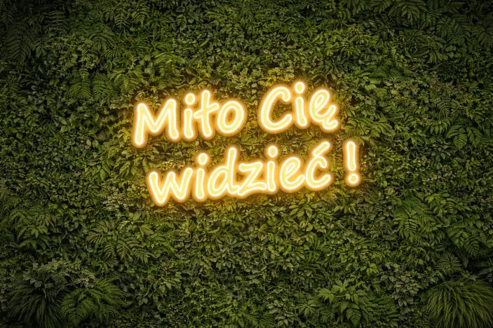 Neon LED – napis „Miło Cię widzieć!”