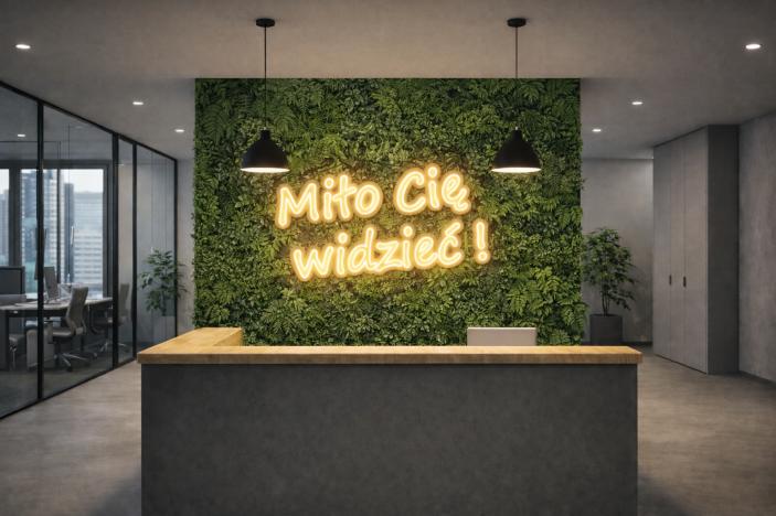 Neon LED – napis „Miło Cię widzieć!”